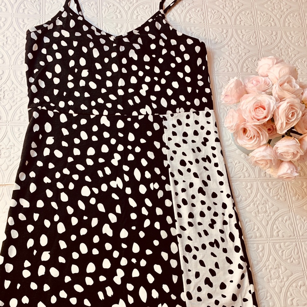 Animal Print Mini Dress in black and white